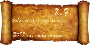 Kövesi Fruzsina névjegykártya